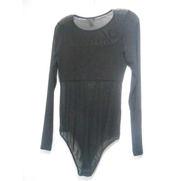 Bozzolo Mesh Y2K long sleeve black bodysuit Size Large - Picture 4 of 10